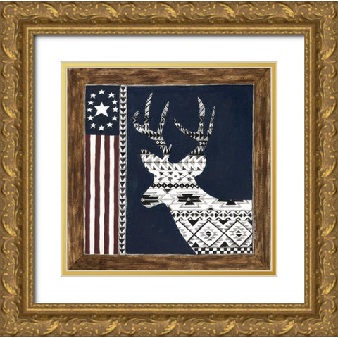 Buck Gold Ornate Wood Framed Art Print with Double Matting by Shamp, Cindy
