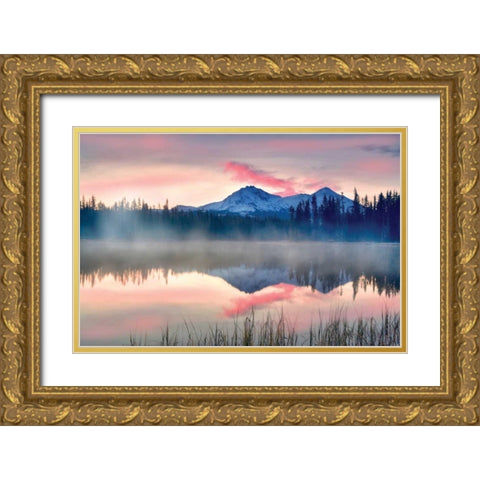 Mountain Fog Gold Ornate Wood Framed Art Print with Double Matting by Frates, Dennis