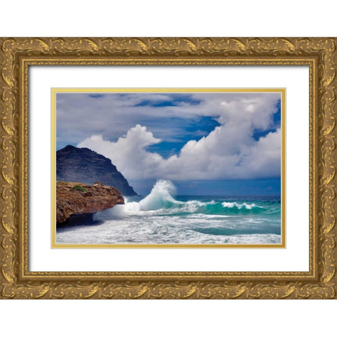 Wave Hello Gold Ornate Wood Framed Art Print with Double Matting by Frates, Dennis