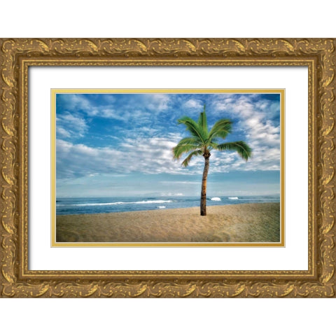 Blue and Green Gold Ornate Wood Framed Art Print with Double Matting by Frates, Dennis