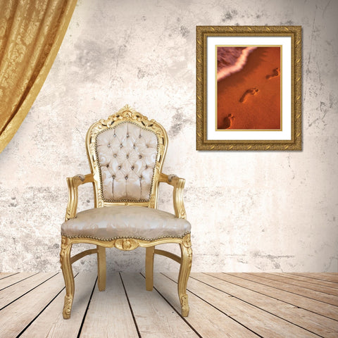 Footprints Gold Ornate Wood Framed Art Print with Double Matting by Frates, Dennis