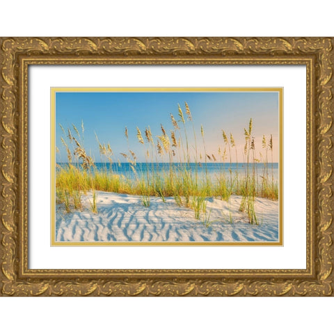 Sand and Sea Gold Ornate Wood Framed Art Print with Double Matting by Frates, Dennis