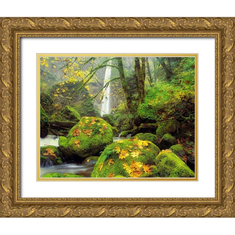 Green Heaven Gold Ornate Wood Framed Art Print with Double Matting by Frates, Dennis