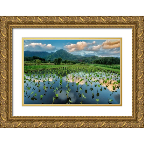 Emerald Landscape Gold Ornate Wood Framed Art Print with Double Matting by Frates, Dennis