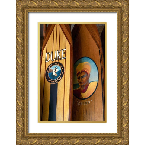 Surf Hawaii II Gold Ornate Wood Framed Art Print with Double Matting by Frates, Dennis