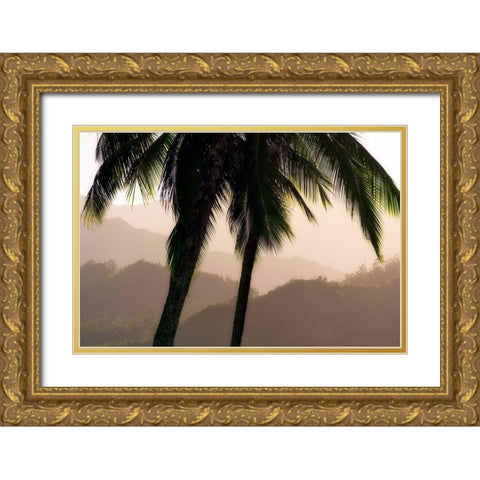 Misty Palms Gold Ornate Wood Framed Art Print with Double Matting by Frates, Dennis