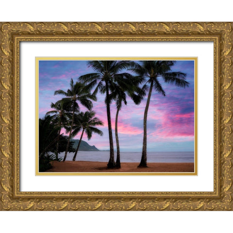 Pink Clouds Gold Ornate Wood Framed Art Print with Double Matting by Frates, Dennis