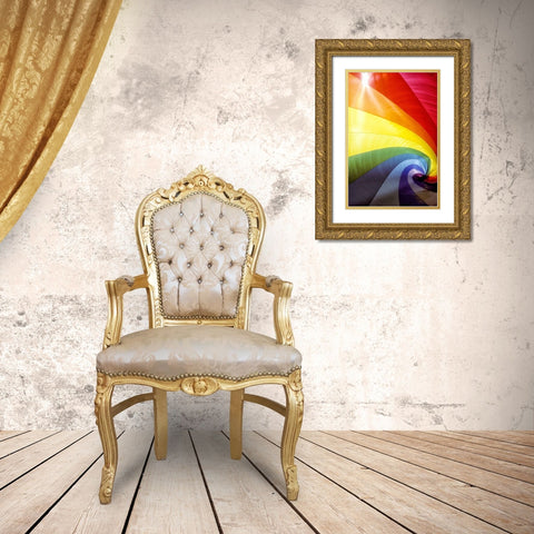 Rainbow Spiral Gold Ornate Wood Framed Art Print with Double Matting by Frates, Dennis