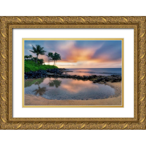 Sunset Cove II Gold Ornate Wood Framed Art Print with Double Matting by Frates, Dennis