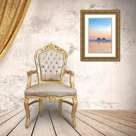 Soft Sunset Gold Ornate Wood Framed Art Print with Double Matting by Frates, Dennis