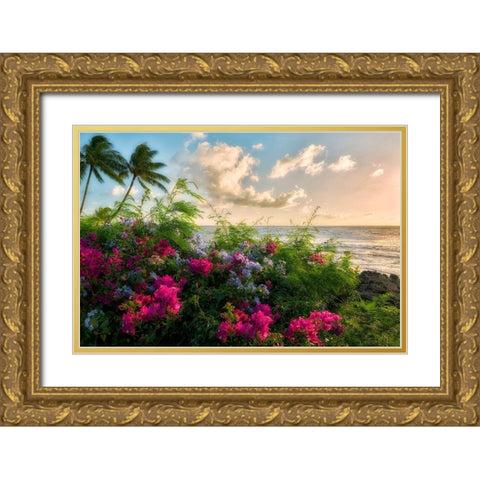 Hot Pink Gold Ornate Wood Framed Art Print with Double Matting by Frates, Dennis