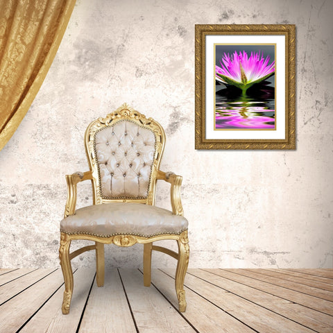 Purple Reflection Gold Ornate Wood Framed Art Print with Double Matting by Frates, Dennis
