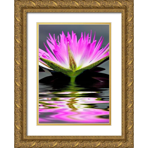 Purple Reflection Gold Ornate Wood Framed Art Print with Double Matting by Frates, Dennis