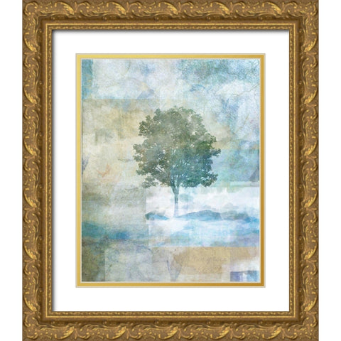 Tree Abstract I Gold Ornate Wood Framed Art Print with Double Matting by JMB Designs