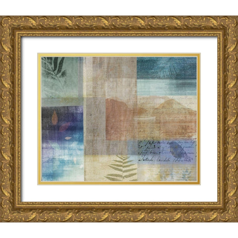 Botanical Collage I Gold Ornate Wood Framed Art Print with Double Matting by JMB Designs