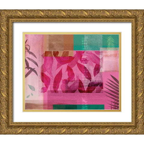 Botanical Collage III Gold Ornate Wood Framed Art Print with Double Matting by JMB Designs