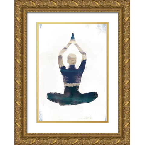 Praying Gold Ornate Wood Framed Art Print with Double Matting by JMB Designs