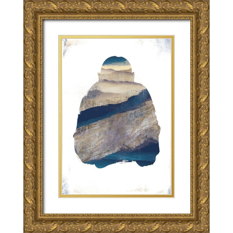 Buddha Gold Ornate Wood Framed Art Print with Double Matting by JMB Designs