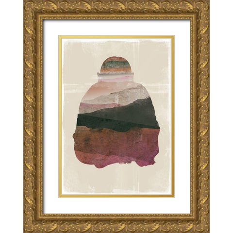 Buddha Gold Ornate Wood Framed Art Print with Double Matting by JMB Designs