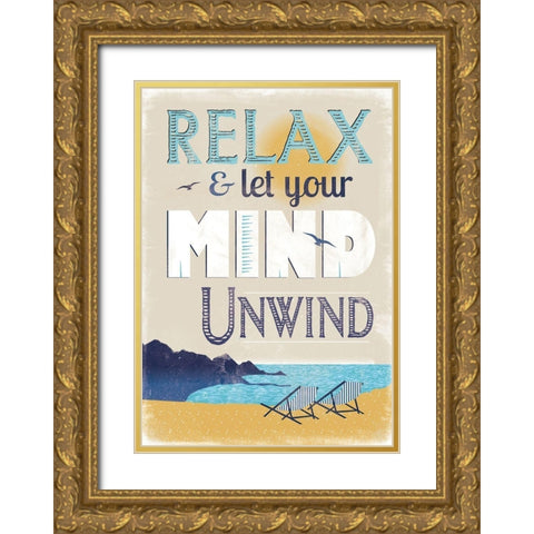 Let Your Mind Gold Ornate Wood Framed Art Print with Double Matting by JMB Designs