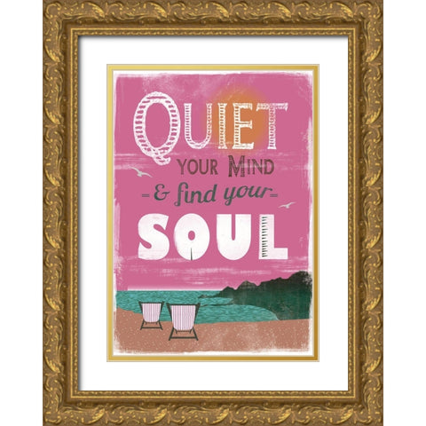 Quiet Your Mind Gold Ornate Wood Framed Art Print with Double Matting by JMB Designs