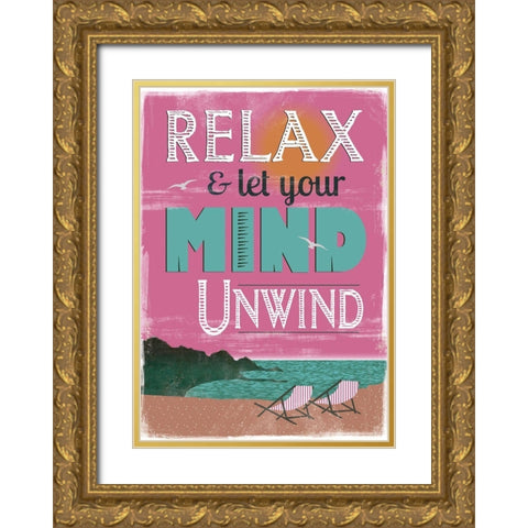 Let Your Mind Gold Ornate Wood Framed Art Print with Double Matting by JMB Designs