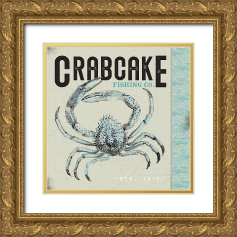 Crabcake Gold Ornate Wood Framed Art Print with Double Matting by JMB Designs