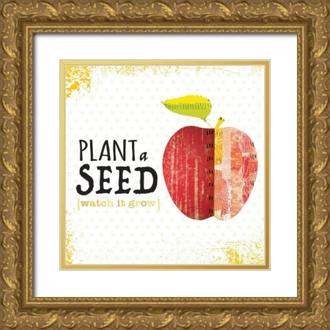 Plant a Seed Gold Ornate Wood Framed Art Print with Double Matting by JMB Designs