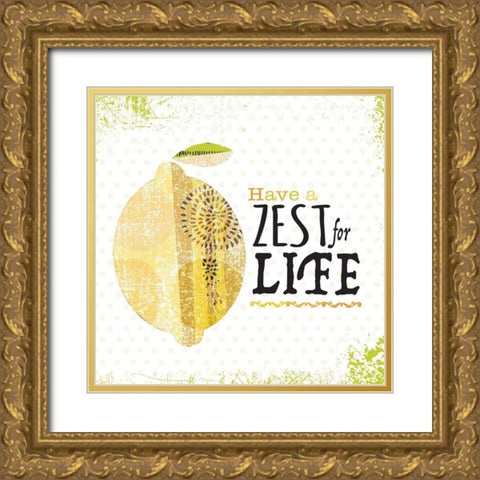 Zest for Life Gold Ornate Wood Framed Art Print with Double Matting by JMB Designs