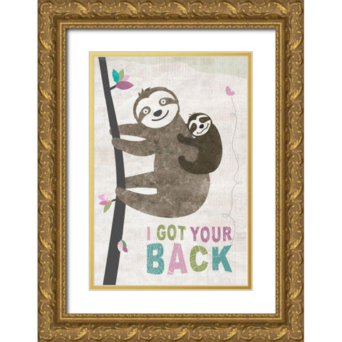 Got Your Back Gold Ornate Wood Framed Art Print with Double Matting by JMB Designs