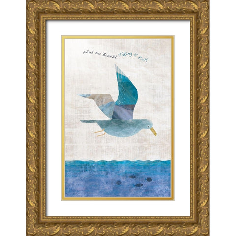 Take It Easy Gold Ornate Wood Framed Art Print with Double Matting by JMB Designs