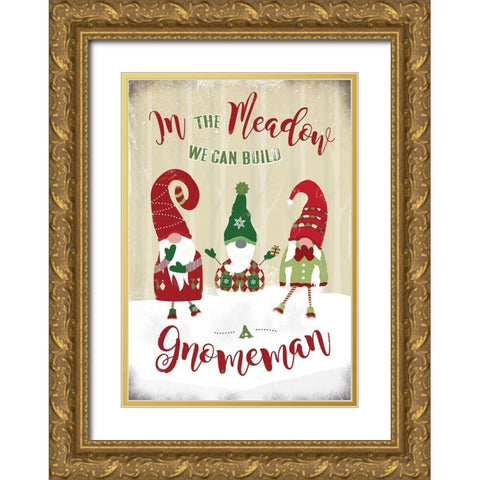 Gnomeman Gold Ornate Wood Framed Art Print with Double Matting by JMB Designs