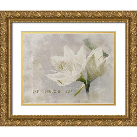 Keep Choosing Joy Gold Ornate Wood Framed Art Print with Double Matting by JMB Designs