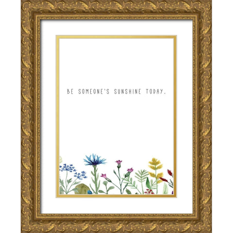 Be Someones Sunshine Gold Ornate Wood Framed Art Print with Double Matting by JMB Designs