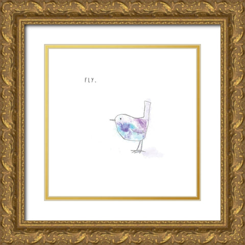 Fly Gold Ornate Wood Framed Art Print with Double Matting by JMB Designs