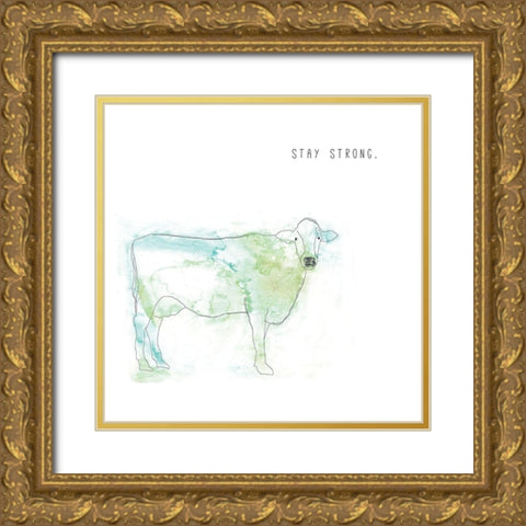 Stay Strong Gold Ornate Wood Framed Art Print with Double Matting by JMB Designs