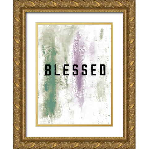 Blessed Gold Ornate Wood Framed Art Print with Double Matting by JMB Designs