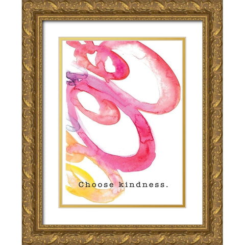 Choose Kindness Gold Ornate Wood Framed Art Print with Double Matting by JMB Designs