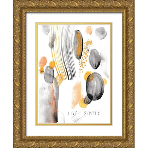 Live Simply Gold Ornate Wood Framed Art Print with Double Matting by JMB Designs
