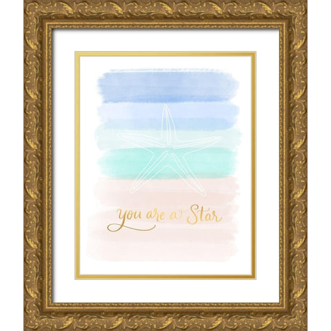 You Are a Star Gold Ornate Wood Framed Art Print with Double Matting by Batista, Dee