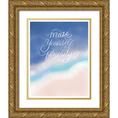 Priority Gold Ornate Wood Framed Art Print with Double Matting by Batista, Dee