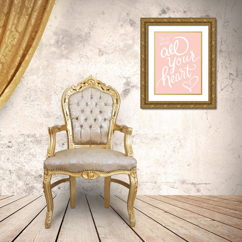 All Your Heart Gold Ornate Wood Framed Art Print with Double Matting by Batista, Dee