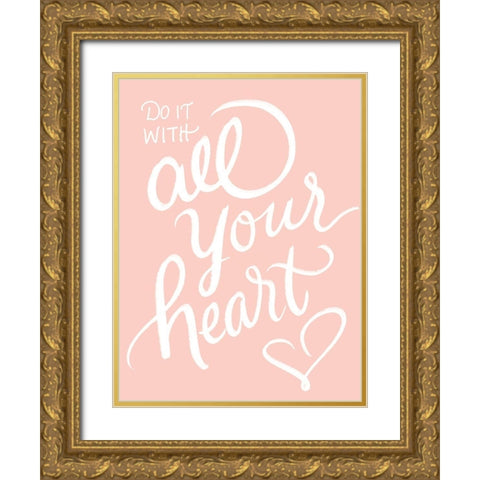 All Your Heart Gold Ornate Wood Framed Art Print with Double Matting by Batista, Dee