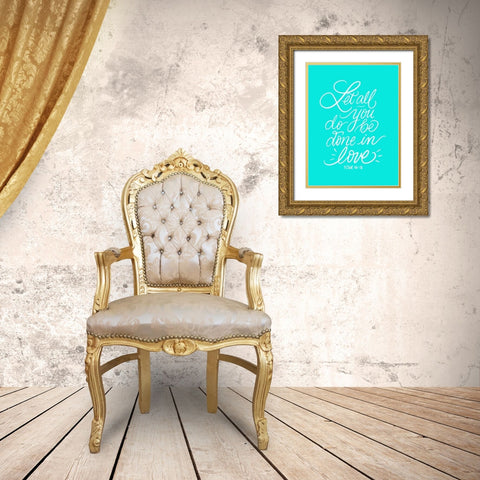 Done in Love Gold Ornate Wood Framed Art Print with Double Matting by Batista, Dee