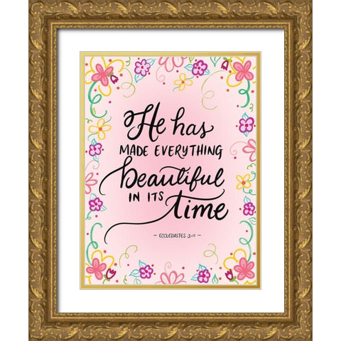 Its Time Gold Ornate Wood Framed Art Print with Double Matting by Batista, Dee