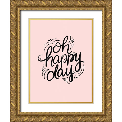 Happy Day Gold Ornate Wood Framed Art Print with Double Matting by Batista, Dee