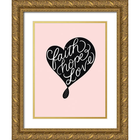 Faith Gold Ornate Wood Framed Art Print with Double Matting by Batista, Dee