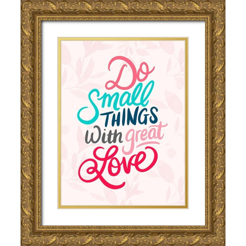 Small Things Gold Ornate Wood Framed Art Print with Double Matting by Batista, Dee