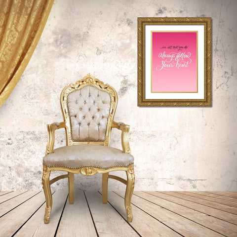 Heart Gold Ornate Wood Framed Art Print with Double Matting by Batista, Dee