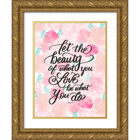 Beauty Gold Ornate Wood Framed Art Print with Double Matting by Batista, Dee
